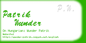 patrik wunder business card
